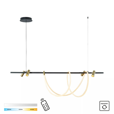 Lampa wisząca Zuma Line 2200277L BALBO LAMPA WISZĄCA ZŁOTA-CZARNA/GOLD-BLACK