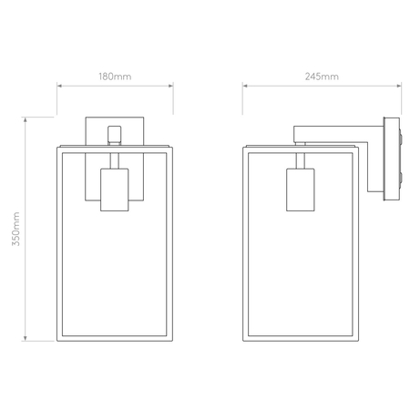 Kinkiet zewnętrzny Astro Box Lantern 350 1354004 Czarny z Teksturą