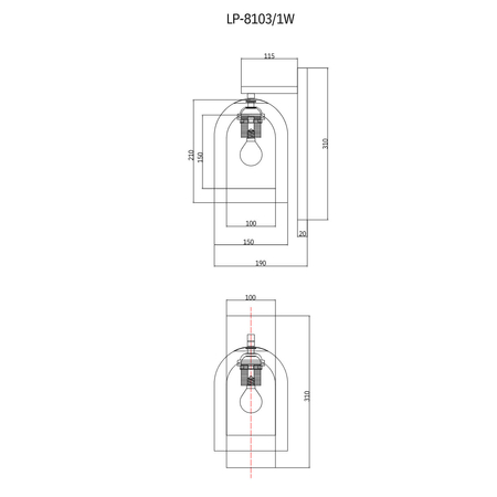 Light Prestige Kinkiet Elaris transparentny 1xE27 LP-8103/1W TR