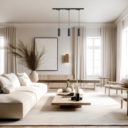 Milagro Zestaw Oprawa Pipe Ring Track Zwis Czarny 3xGU10 1m ML2079 CZARNY