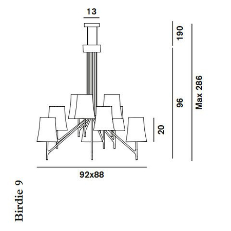 Lampa sufitowa Foscarini 2210079-25 Birdie 9 with cables