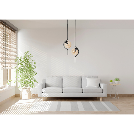 Lampa wisząca Kaja VELA K-5337 bursztynowy, czarny