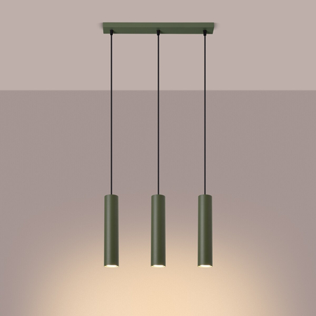Sollux Lighting Lampa wisząca LAGOS 3L zielona oliwka SL.1486