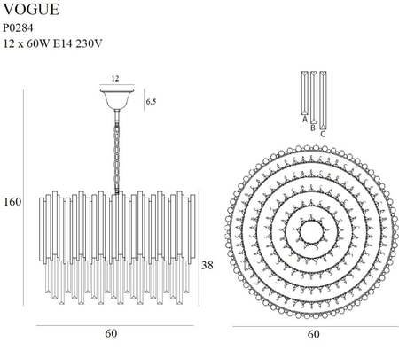 Lampa wisząca Maxlight P0284 złoty