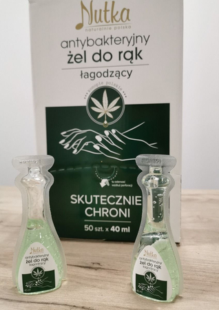 Zestaw 50 szt. - Żel [40ml] Antywirusowy i Antybakteryjny Nutka do rąk z ekstraktem konopnym