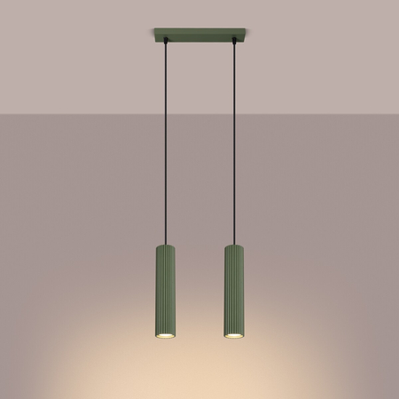 Sollux Lighting Lampa wisząca KARBON 2 zielona oliwka SL.1612