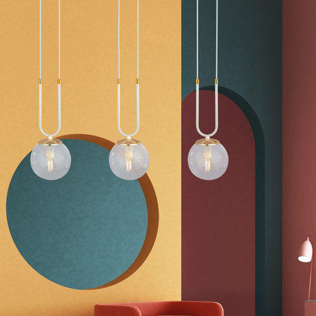 Lampa wisząca GLAM 3 WHITE/TRANSPARENT Emibig 1116/3 biały