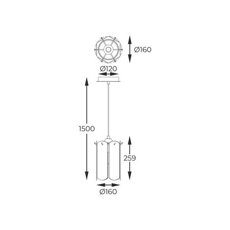 Lampa wisząca Zuma Line MD3523-1-EBCN NIRA LAMPA WISZĄCA CZARNA/BLACK