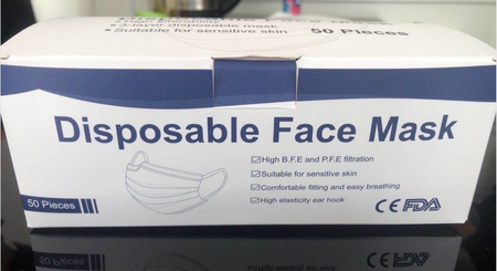Zestaw 50 szt. - Maski trójwarstwowe ochronne do użytku cywilnego i medycznego z elastycznymi gumkami