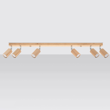 Sollux Lighting Plafon BERG 6 naturalne drewno SL.1043