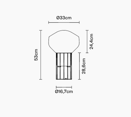 Lampa stołowa Fabbian F27B0341 Aerostat Tavolo Ø 167 Rame