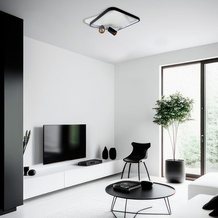 Plafon Parma 2 2xGU10 + 1xLED CCT kwadrat czarny LP-0612/2C Square BK