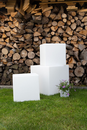 Kostka LED Lampa solarna zewnętrzna ogrodowa przenośna 2900K Biała ciepła 33cm 32445S biały