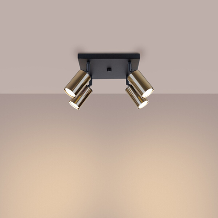 Sollux Lighting Plafon WINX 4 czarny/złoty SL.1386