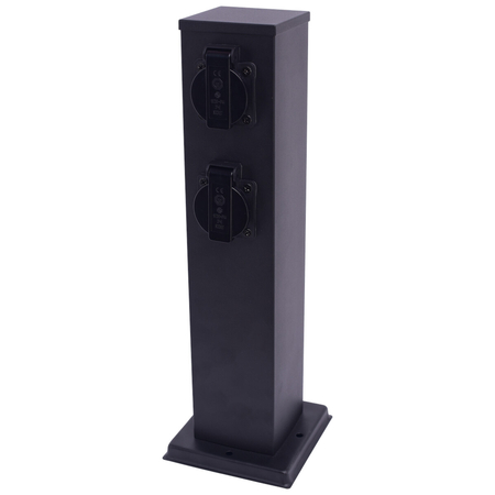 Eko-Light Słupek Ogrodowy Electric 40cm 2 Gniazda 16A EKO0432 CZARNY