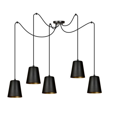 Lampa wisząca LINK 5 BLACK / GOLD Emibig 455/5 czarny/złoty