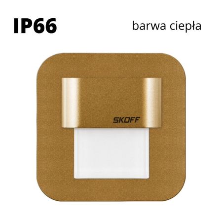 Oprawa schodowa led Skoff Salsa Mosiądz Biała ciepła IP66