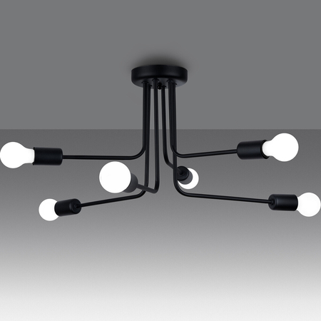 Sollux Lighting Żyrandol NORAH 6 czarny SL.1452