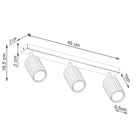 Sollux Lighting Plafon KARBON 3L ochra czerwona SL.1638