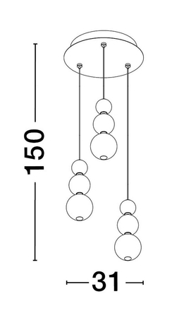 Lampa wisząca Luces Exclusivas ADAN - złoty LE43214
