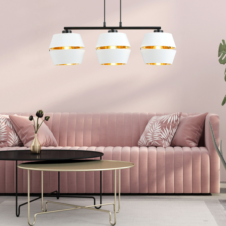 Lampa wisząca PIANO 3 Emibig 1182/3 biały/czarny