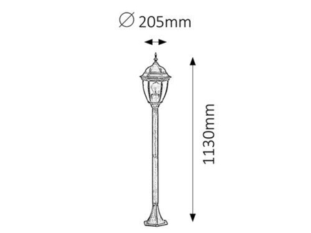 Lampa zewnętrzna Rabalux Toronto 8385 złoto antyczne