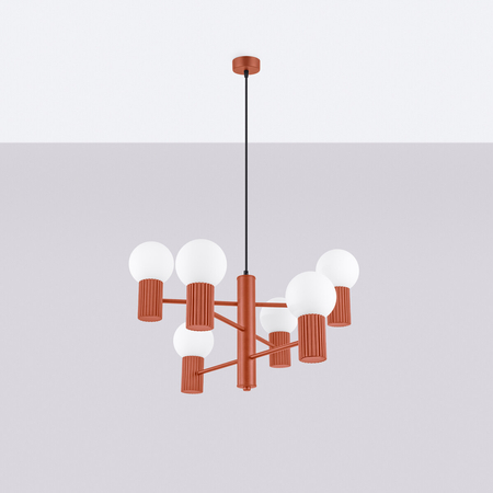 Sollux Lighting Żyrandol HALO 6 ochra czerwona SL.1833