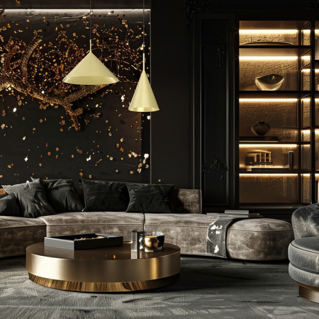 Milagro Lampa wisząca CAPITAL GOLD Ø46cm 1xGX53 MLP0951 ZŁOTY + CZARNY