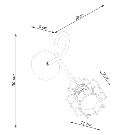 Sollux Lighting Kinkiet BELUCI 1S czarny SL.1117