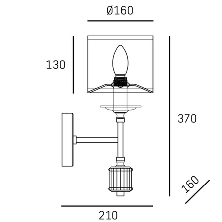 Cosmo Light Kinkiet SUTTON W01408AU-WH