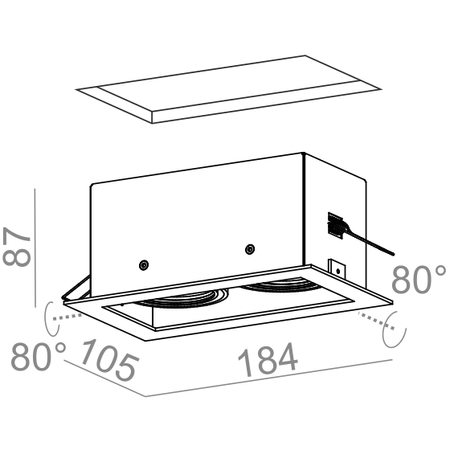 Lampa AQForm Squares 50 X 2 Recessed Biały Struktura