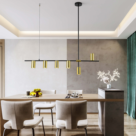 Lampa wisząca Arizona 6xGU10 czarno/złota LP-074/6PL BK/GD