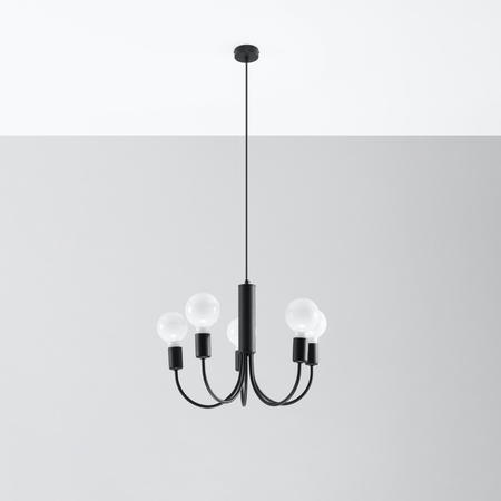 Sollux Lighting Żyrandol PICCOLO 5 czarny SL.0855