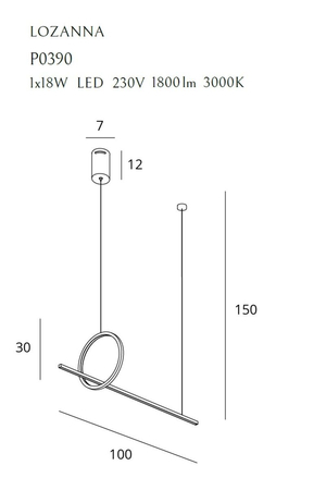 Lampa wisząca Maxlight LOZANNA P0390 złoty