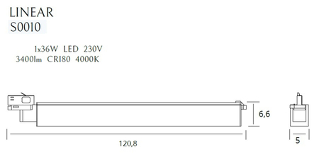 Lampa szynowa Maxlight LINEAR36W S0010 biały