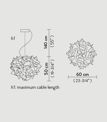 Lampa wisząca Slamp VELI - COUTURE TRANSPARENT WIRE L VELSL00CTR01T00000EU