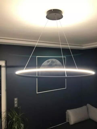 Lampa wisząca Ledowe Okręgi No.1 60cm 4k 32W czarna