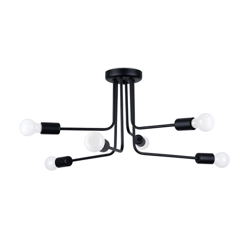 Sollux Lighting Żyrandol NORAH 6 czarny SL.1452