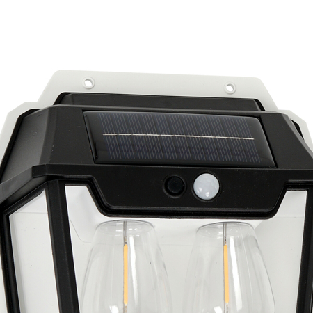 Eko-Light Kinkiet Solarny Filo Podwójny 3000K EKO0731 CZARNY