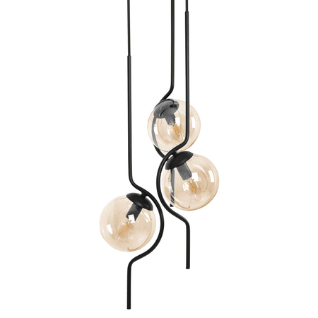 Lampa wisząca Kaja VELA K-5338 bursztynowy, czarny