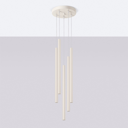 Sollux Lighting Lampa wisząca PASTELO 5P beżowa SL.1516
