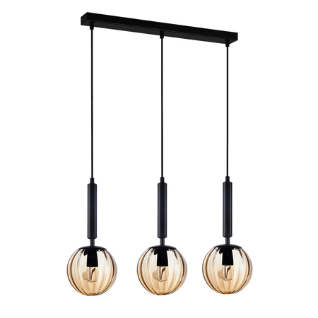 Lampa wisząca Italux PND-2324-3L BK+AMB Ravena