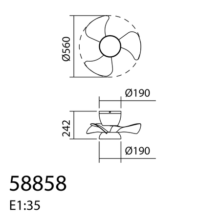 Wentylator VIENA biały, naturalny Ø56 DC 26W LED 24W CCT zmienna barwa, APP TUYA