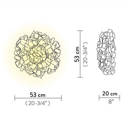 Lampa sufitowa Slamp CLIZIA - FUMÉ M CLICM00FUM00000000EU przydymiony
