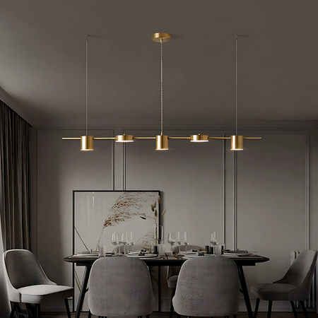 Lampa wisząca Abigali Glichio 35W 120cm liniowa nowoczesna złota