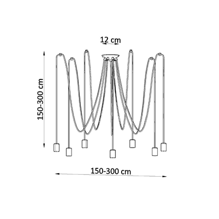 Sollux Lighting Żyrandol EDISON 7 czarny SL.0372