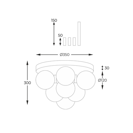 Lampa sufitowa Zuma Line Ali 5646 biały/czarny