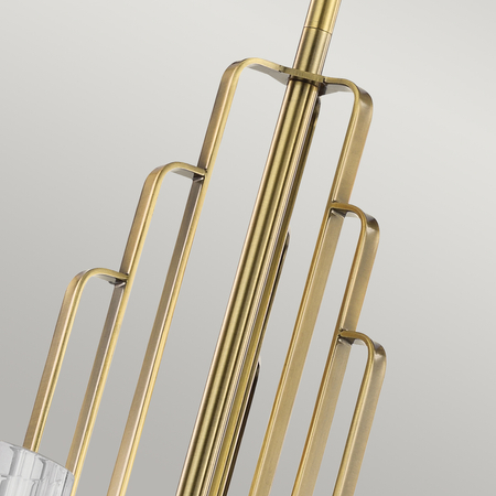 Żyrandol Kimrose - 6 źródeł światła - Szczotkowany naturalny mosiądz Quintiesse QN-KIMROSE6-BNB