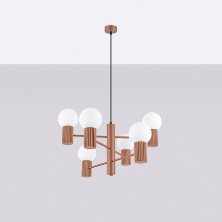 Sollux Lighting Żyrandol HALO 6 mocca SL.1834