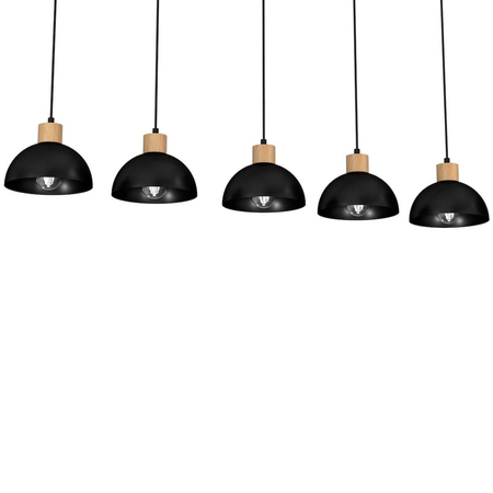 Milagro Lampa wisząca ERIK Black/Wood 5xE27 MLP7227 CZARNY